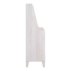 Credenza da cucina Downes Farmhouse: cassetto portaoggetti, 4 ripiani, rovere bianco - miBasics