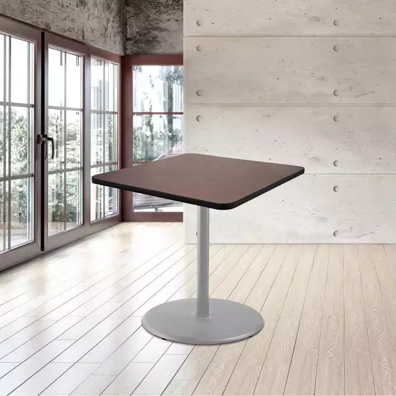 Tavolo da pranzo quadrato Hampden Furnishings, collezione Bennet, 91 cm, grigio/mogano