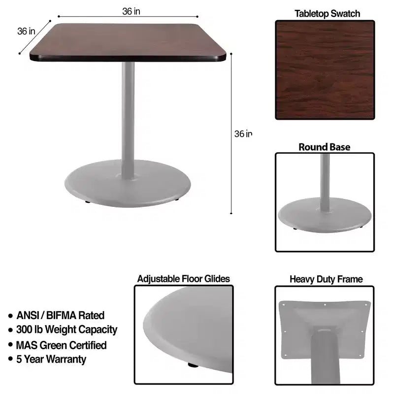 Tavolo da pranzo quadrato Hampden Furnishings, collezione Bennet, 91 cm, grigio/mogano
