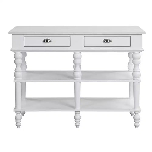 Acme Furniture Rorratt Kitchen Island Marble Top/White Finish