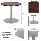 Hampden Furnishings Tavolo da pranzo rotondo da 36" della collezione Bennet, grigio/mogano