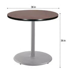 Hampden Furnishings Tavolo da pranzo rotondo da 36" della collezione Bennet, grigio/mogano