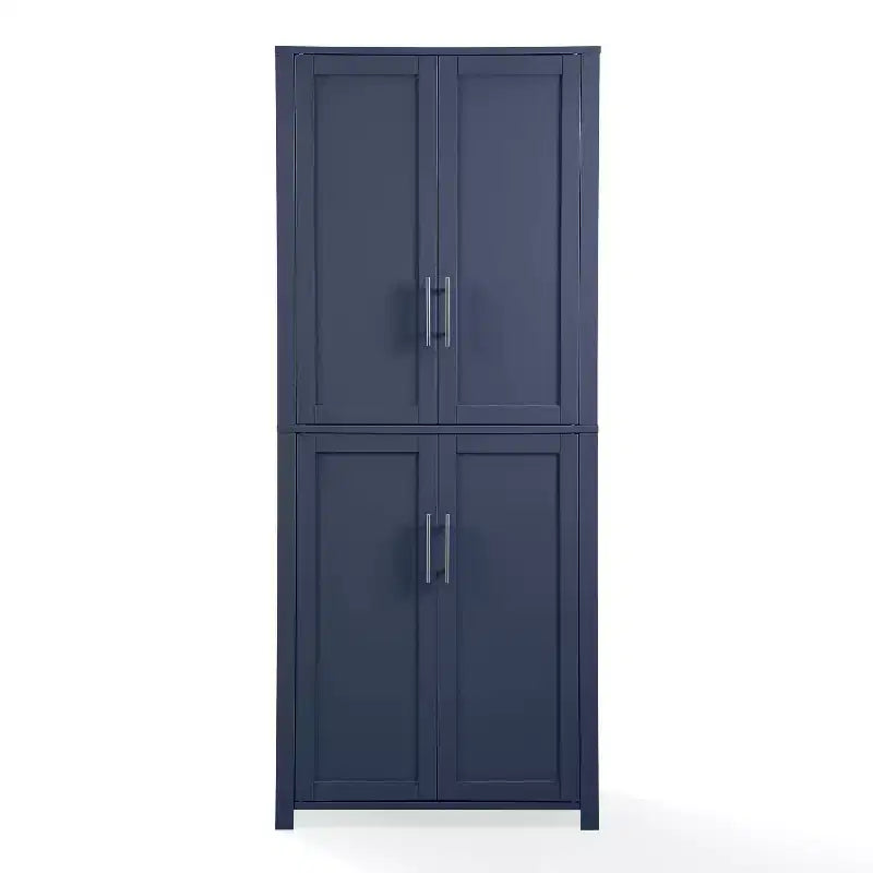 Crosley 67" Savannah Mobile Dispensa da Cucina Alta Blu: Design Tradizionale in Stile Fattoria, Impiallacciatura in Legno, Struttura in MDF, 3 Ripiani Regolabili