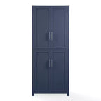 Crosley 67" Savannah Mobile Dispensa da Cucina Alta Blu: Design Tradizionale in Stile Fattoria, Impiallacciatura in Legno, Struttura in MDF, 3 Ripiani Regolabili