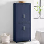 Crosley 67" Savannah Mobile Dispensa da Cucina Alta Blu: Design Tradizionale in Stile Fattoria, Impiallacciatura in Legno, Struttura in MDF, 3 Ripiani Regolabili