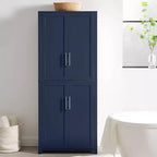 Crosley 67" Savannah Mobile Dispensa da Cucina Alta Blu: Design Tradizionale in Stile Fattoria, Impiallacciatura in Legno, Struttura in MDF, 3 Ripiani Regolabili