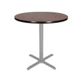 Hampden Furnishings 36" Bennet Collection Round with X Base Dining Table Gray/Mahogany