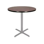 Hampden Furnishings 36" Bennet Collection Round with X Base Dining Table Gray/Mahogany
