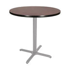 Hampden Furnishings Tavolo da pranzo rotondo da 36" della collezione Bennet con base a X, grigio/mogano