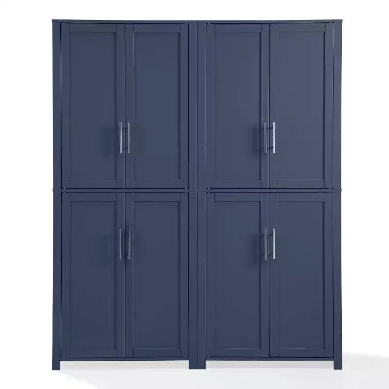Crosley 67" Savannah Set Mobile Dispensa Cucina 2pz Blu Navy: Stile Tradizionale, Impiallacciatura in Legno, Struttura in MDF, 6 Ripiani
