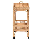 bali & pari Carrello portabottiglie in Rattan Naturale Marrone Lombok: Carrello Bar per Interni con Portabottiglie, Nessun Montaggio Richiesto