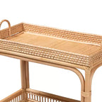 bali & pari Carrello portabottiglie in Rattan Naturale Marrone Lombok: Carrello Bar per Interni con Portabottiglie, Nessun Montaggio Richiesto