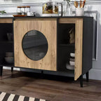 Andrew Madia da Buffet Mid-Century Modern Rovere Chiaro/Nero - miBasics
