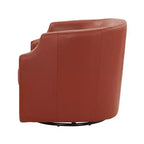 Poltrona a botte girevole e a dondolo Comfort Pointe Erenson in pelle fiore, color caramello