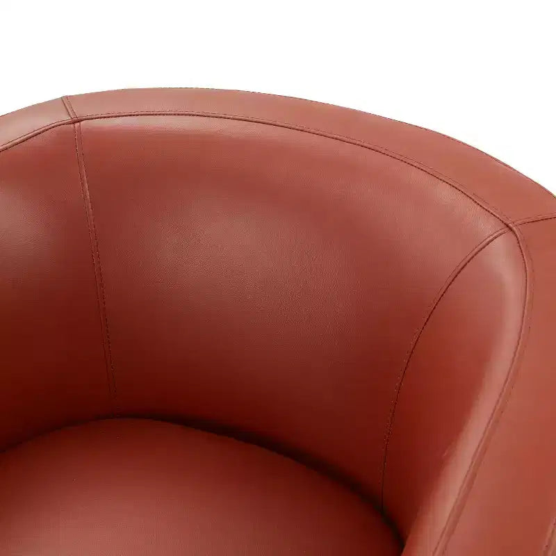 Poltrona a botte girevole e a dondolo Comfort Pointe Erenson in pelle fiore, color caramello