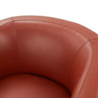 Poltrona a botte girevole e a dondolo Comfort Pointe Erenson in pelle fiore, color caramello