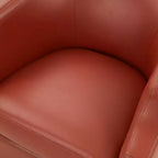 Poltrona a botte girevole e a dondolo Comfort Pointe Erenson in pelle fiore, color caramello