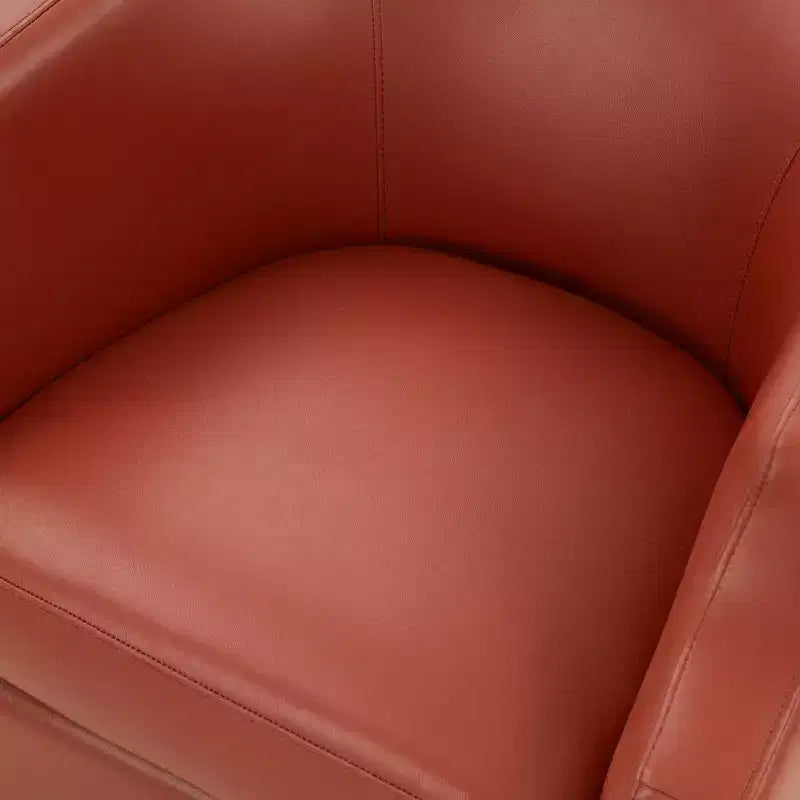 Poltrona a botte girevole e a dondolo Comfort Pointe Erenson in pelle fiore, color caramello