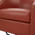 Poltrona a botte girevole e a dondolo Comfort Pointe Erenson in pelle fiore, color caramello