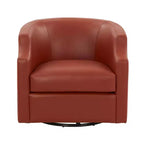 Poltrona a botte girevole e a dondolo Comfort Pointe Erenson in pelle fiore, color caramello