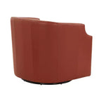 Poltrona a botte girevole e a dondolo Comfort Pointe Erenson in pelle fiore, color caramello