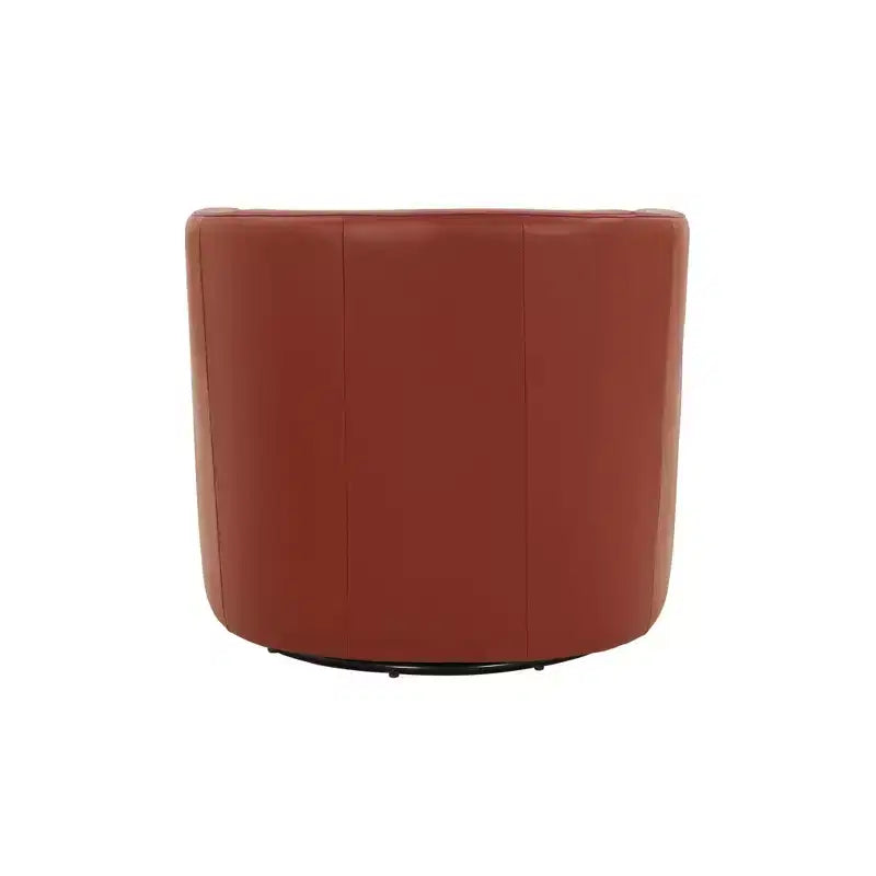 Poltrona a botte girevole e a dondolo Comfort Pointe Erenson in pelle fiore, color caramello