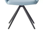 Poltrona d'Appoggio Segismunda da 24" in Pelle Azzurra/Finitura Nera - Acme Furniture