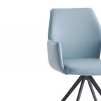 Poltrona d'Appoggio Segismunda da 24" in Pelle Azzurra/Finitura Nera - Acme Furniture
