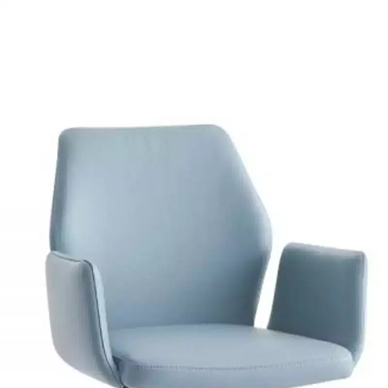 Poltrona d'Appoggio Segismunda da 24" in Pelle Azzurra/Finitura Nera - Acme Furniture
