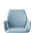 Poltrona d'Appoggio Segismunda da 24" in Pelle Azzurra/Finitura Nera - Acme Furniture