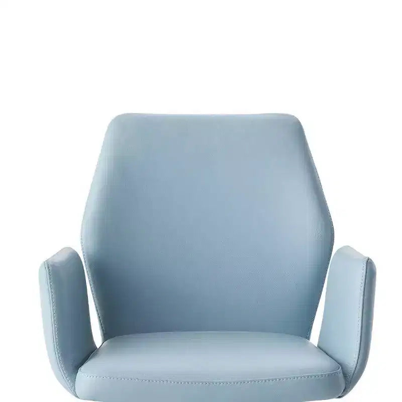 Poltrona d'Appoggio Segismunda da 24" in Pelle Azzurra/Finitura Nera - Acme Furniture