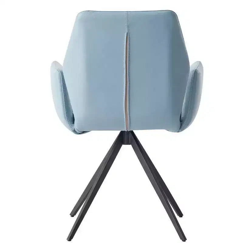 Poltrona d'Appoggio Segismunda da 24" in Pelle Azzurra/Finitura Nera - Acme Furniture