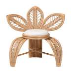 Bali e Pari Gresham Poltrona con foglie in rattan naturale Bianco/Marrone naturale: Realizzata a mano, Cuscino in schiuma, Nessun assemblaggio richiesto