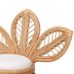 Bali e Pari Gresham Poltrona con foglie in rattan naturale Bianco/Marrone naturale: Realizzata a mano, Cuscino in schiuma, Nessun assemblaggio richiesto