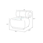 Manhattan Comfort Set di 2 Sedie Moderne Imbottite in Tessuto Bartow Avorio/Nero