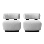 Manhattan Comfort Set di 2 Sedie Moderne Imbottite in Tessuto Bartow Avorio/Nero