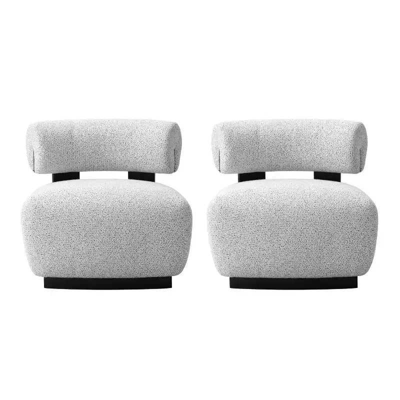 Manhattan Comfort Set di 2 Sedie Moderne Imbottite in Tessuto Bartow Avorio/Nero