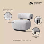Manhattan Comfort Set di 2 Sedie Moderne Imbottite in Tessuto Bartow Avorio/Nero