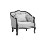 Poltrona d'accento Samael da 37" in lino grigio con finitura marrone scuro - Acme Furniture