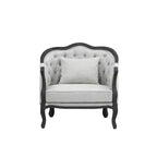 Poltrona d'accento Samael da 37" in lino grigio con finitura marrone scuro - Acme Furniture