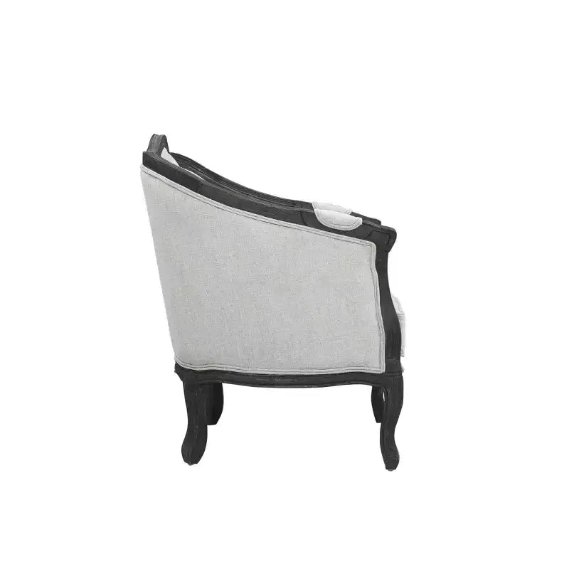 Poltrona d'accento Samael da 37" in lino grigio con finitura marrone scuro - Acme Furniture