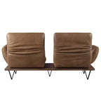 Divano Narech da 88" con Pelle Fiore Marrone Noce Girevole - Acme Furniture: Include 2 Cuscini Decorativi, Struttura in Legno