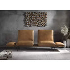 Divano Narech da 88" con Pelle Fiore Marrone Noce Girevole - Acme Furniture: Include 2 Cuscini Decorativi, Struttura in Legno