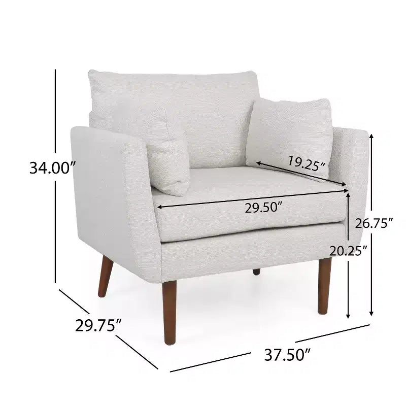 Christopher Knight Home Gould Poltrona da club imbottita con cuscini decorativi Beige/Noce