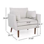 Christopher Knight Home Gould Poltrona da club imbottita con cuscini decorativi Beige/Noce