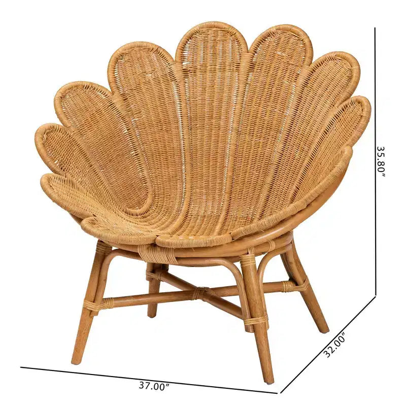 Sedia floreale Bali & Pari Blossom Rattan Accent Miele