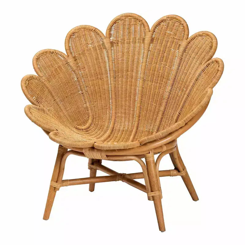 Sedia floreale Bali & Pari Blossom Rattan Accent Miele