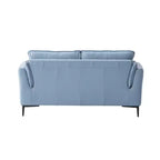 Divano Mesut 68" in pelle fiore azzurra con gambe in metallo e borchie decorative - Acme Furniture