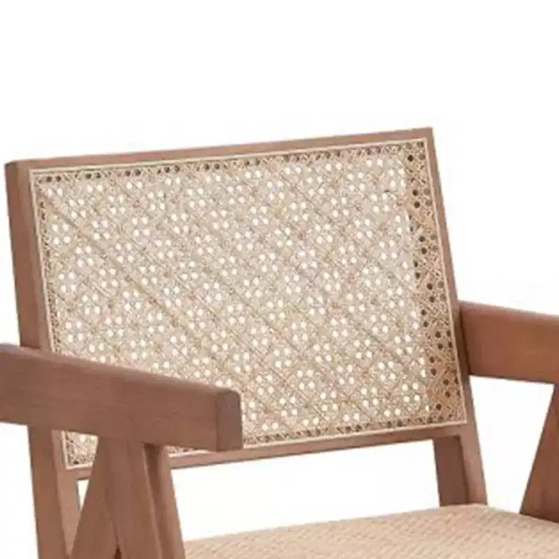 Poltrona Velentina da 24" in rattan/finitura naturale - Acme Furniture: Rivestimento in pelle, capitonné, struttura in composito di legno
