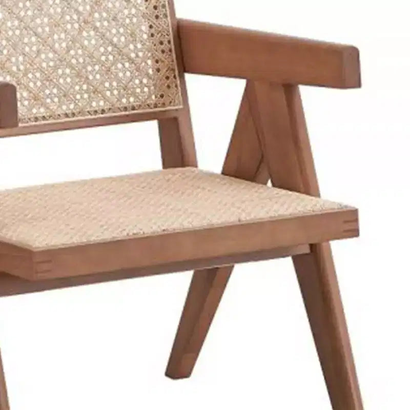 Poltrona Velentina da 24" in rattan/finitura naturale - Acme Furniture: Rivestimento in pelle, capitonné, struttura in composito di legno